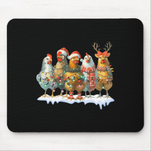 Funny Chicken Christmas Lights Boerderij Animal Sc Muismat
