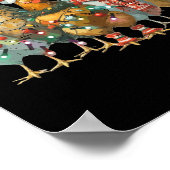 Funny Chicken Christmas Lights Boerderij Animal Sc Poster (Hoek)