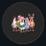 Funny Chicken Christmas Lights Boerderij Animal Sc Ronde Sticker<br><div class="desc">Funny Chicken Christmas Lights Boerderij Animal Schattige Xmas Holiday 1</div>