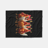 Funny Chicken Christmas Lights Boerderij Leuk Dier Fleece Deken (Voorkant (Horizontaal))