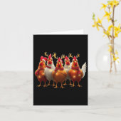 Funny Chicken Christmas Lights Boerderij Leuk Dier Kaart (Gele Bloem)