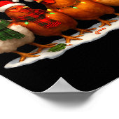 Funny Chicken Christmas Lights Farm Animal Cute Xm Poster (Hoek)