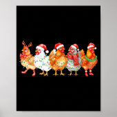 Funny Chicken Christmas Lights Farm Animal Xmas Ho Poster (Voorkant)