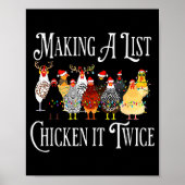 Funny Chicken Christmas, Making A List Chicken It  Poster (Voorkant)