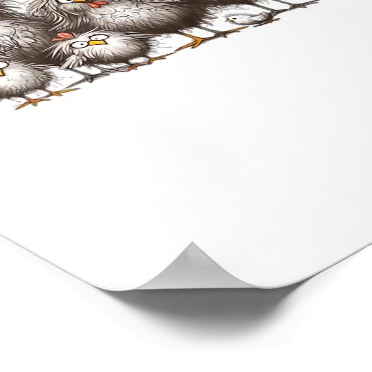 Funny Chicken Classic Retro Style Poster (Hoek)