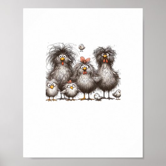 Funny Chicken Classic Retro Style Poster (Voorkant)