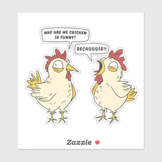 FUNNY CHICKEN CONVERSATION STICKER (Vel)