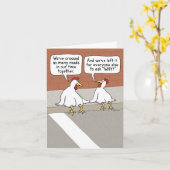 Funny Chicken Couple Jubileum Kaart (Gele Bloem)