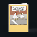 Funny Chicken Crossing Road Happy Birthday Kaart<br><div class="desc">Deze grappige verjaardagskaart heeft een kip die uitlegt waarom hij de weg oversteekt. Het is om met ieders hoofden te knoeien,  natuurlijk! 

Bedankt om dit originele ontwerp te kiezen door © Chuck Ingwersen en mij te steunen — een onafhankelijke kunstenaar! Ik post elke dag cartoons op Instagram: https://www.instagram.com/captainscratchy</div>