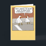 Funny Chicken Crossing Road Happy Birthday Kaart<br><div class="desc">Deze grappige verjaardagskaart heeft een kip die uitlegt waarom hij de weg oversteekt. Het is om met ieders hoofden te knoeien,  natuurlijk! 

Bedankt om dit originele ontwerp te kiezen door © Chuck Ingwersen en mij te steunen — een onafhankelijke kunstenaar! Ik post elke dag cartoons op Instagram: https://www.instagram.com/captainscratchy</div>