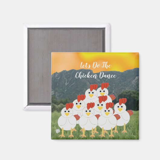 Funny Chicken Dance Magnet (Voorkant / Achterkant)