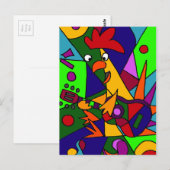 Funny Chicken die de Guitar Modern Art Origin spee Briefkaart (Voorkant / Achterkant)