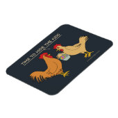 Funny Chicken Easter Hunt Cartoon Blue Magneet (Linkerzijde)