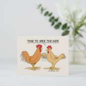 Funny Chicken Easter Hunt Cartoon Graphic Briefkaart (Staand voorkant)