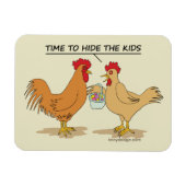 Funny Chicken Easter Hunt Cartoon Magneet (Horizontaal)