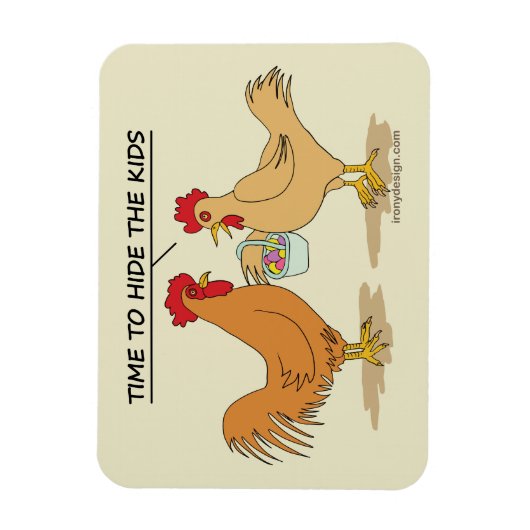 Funny Chicken Easter Hunt Cartoon Magneet (Verticaal)