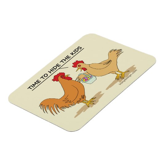 Funny Chicken Easter Hunt Cartoon Magneet (Linkerzijde)