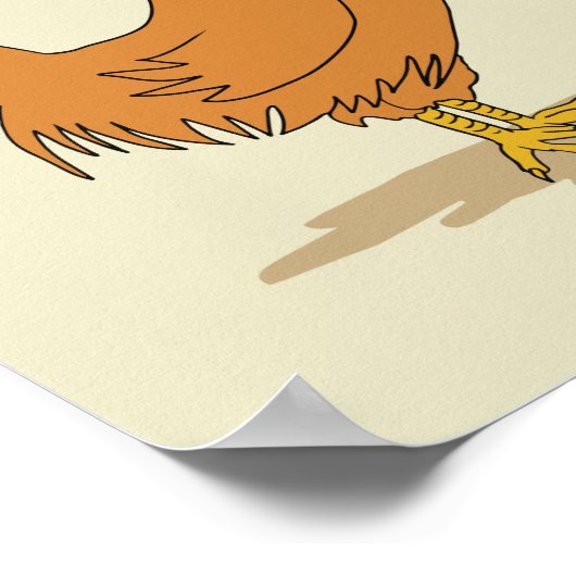 Funny Chicken Easter Hunt Cartoon Poster (Hoek)