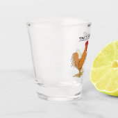 Funny Chicken Easter Hunt Cartoon Shot Glas (Links)