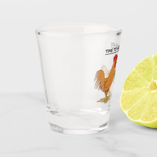 Funny Chicken Easter Hunt Cartoon Shot Glas (Links)