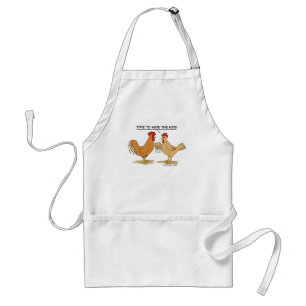 Funny Chicken Easter Hunt Cartoon Standaard Schort