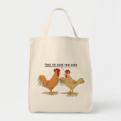 Funny Chicken Easter Hunt Grocery Tote Bag (Voorkant)