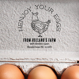 Funny Chicken Egg Business Return Address Hen Rubberstempel