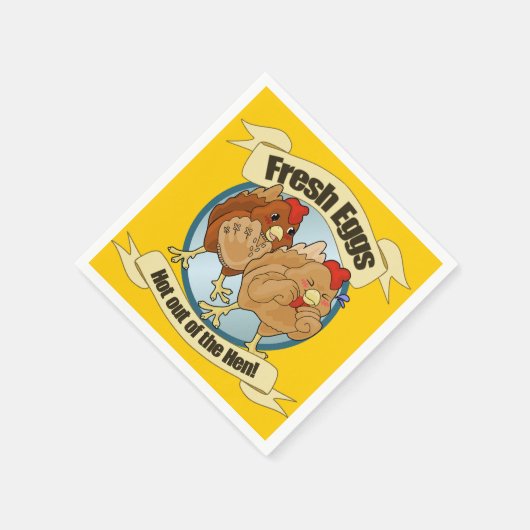 Funny Chicken Egg Logo Servet (Hoek)