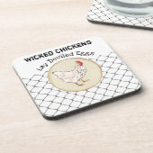 Funny Chicken Egg Novelty Rustic Shabby Farmhouse Bier Onderzetter (Linkerzijde)