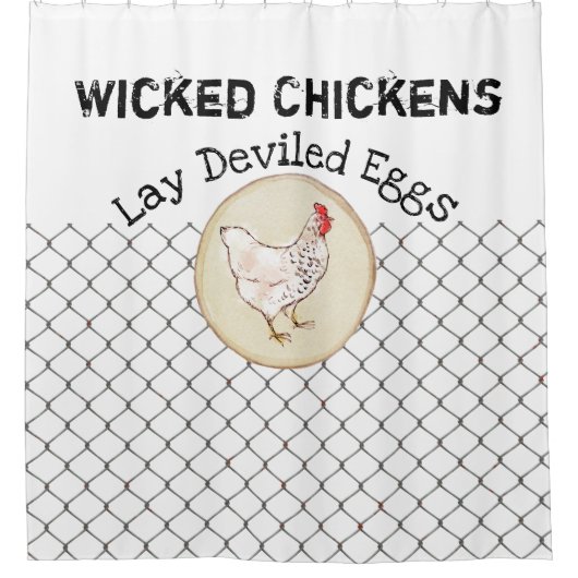 Funny Chicken Egg Novelty Rustic Shabby Farmhouse Douchegordijn (Voorkant)