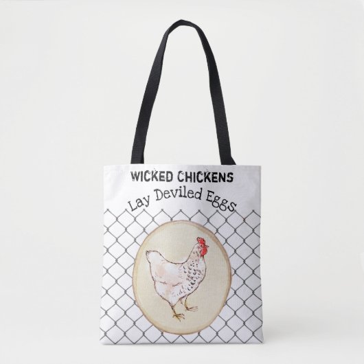 Funny Chicken Egg Novelty Rustic Shabby Farmhouse Tote Bag (Voorkant)