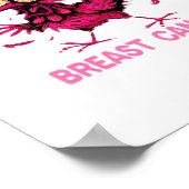 Funny Chicken F-Caw-F Borstkanker Bewustzijn Vint Poster (Hoek)