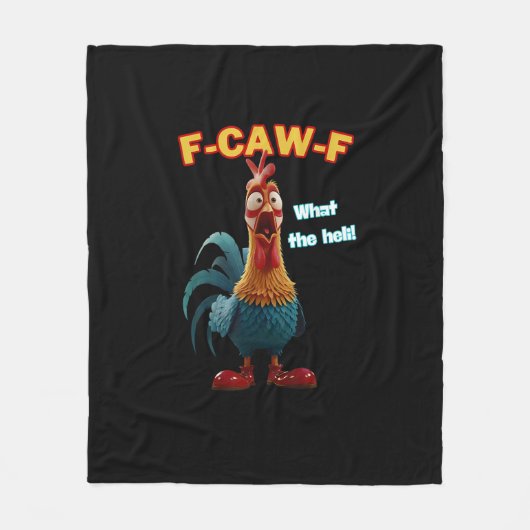 Funny Chicken F-Caw-F Poultry Humor Tee Fleece Deken (Voorkant)