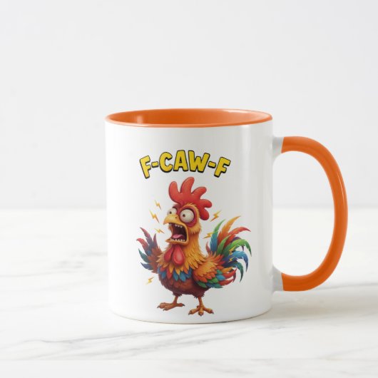 Funny Chicken F-Caw-F Rooster Meme Coffee Mok (Rechts)