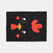 Funny Chicken Face Halloween  Fleece Deken (Voorkant (Horizontaal))