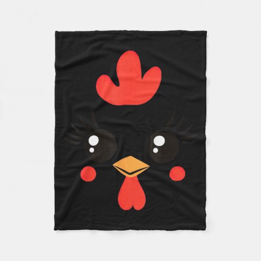 Funny Chicken Face Halloween  Fleece Deken (Voorkant)