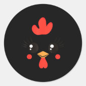 Funny Chicken Face Halloween  Ronde Sticker (Voorkant)
