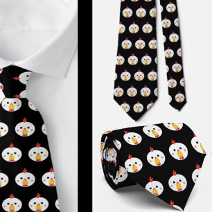Funny Chicken Faces Gag Gift Stropdas Necktie