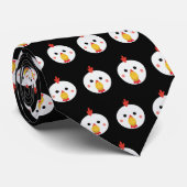 Funny Chicken Faces Gag Gift Stropdas Necktie (Opgerold)