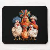 Funny Chicken Family Colorful Farm Animal  Muismat (Voorkant)
