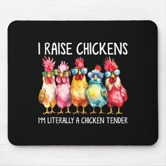 Funny Chicken Farmer Gift – I Raise Chickens Humor Muismat (Voorkant)