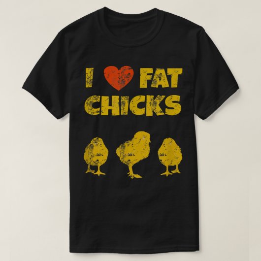 Funny Chicken Farmer - I Love Fat Chicken T-shirt (Design voorkant)
