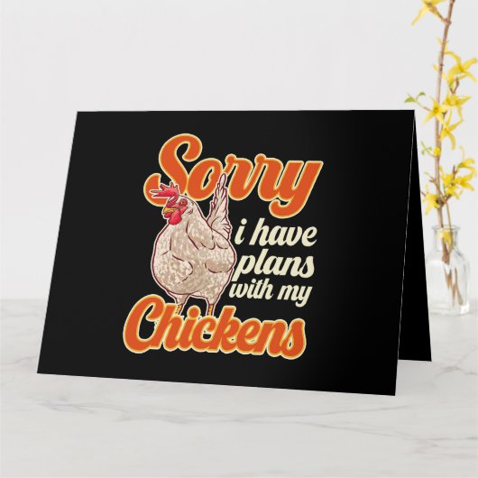 Funny Chicken Farmer Sorry dat ik plannen heb met  Kaart (Gele Bloem)