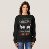 Funny Chicken Farming Merry Cockmas Trui (Voorkant volledig)