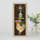 Funny chicken flat card kaart (Staand voorkant)