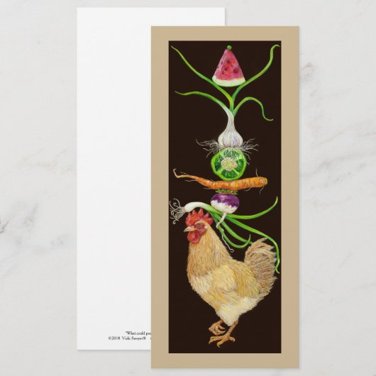 Funny chicken flat card kaart (Voorkant / Achterkant)