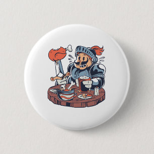 Funny Chicken Food Pun Ronde Button 5,7 Cm