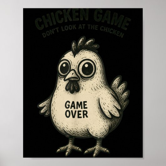 Funny Chicken Game Graphic Tee Men Women Teens Boy Poster (Voorkant)