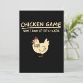 Funny Chicken Game T-shirt | Kijk niet naar de kip Kaart (Staand voorkant)