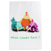 Funny Chicken Gift Bag - Aangepaste tekst Medium Cadeauzakje (Voorkant)